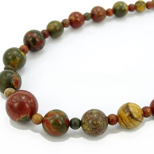 Picasso Jasper Graduated Bead Necklace with Macrame Closure