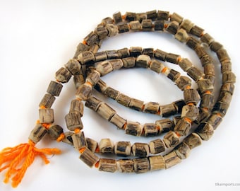 108 Bead Knotted Natural Tulsi Wood Mala