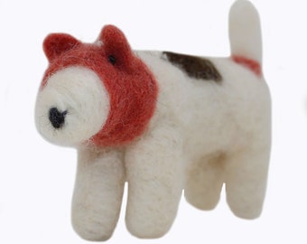 Spotted Terrier Felted Ornament