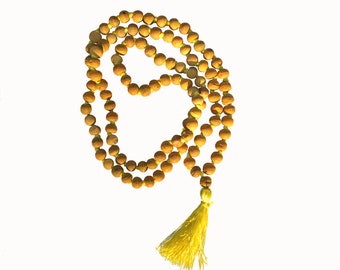 Natürlich aromatische 7,5 mm geknotete Haldi Kurkuma Mala Gebetskette