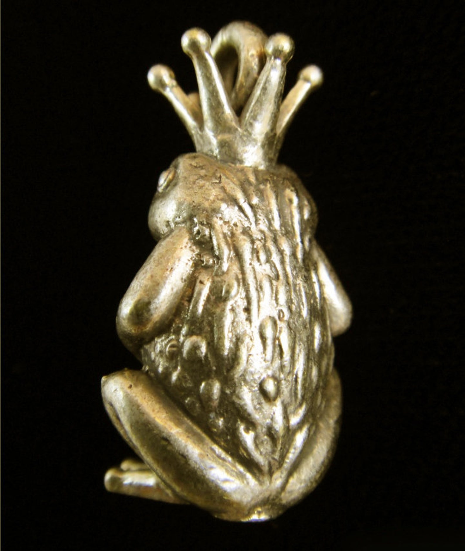 Frog Prince Brass Charm Etsy