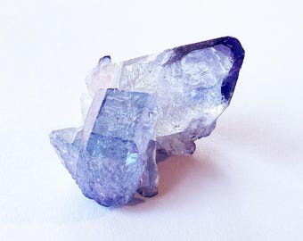 Aqua Aura Quartz Crystal 1 Inch Mini Cluster Lavender Tinge