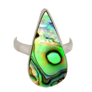 Paua Abalone Shell Ring Size 6.5 aka Mother-of-Pearl Ring