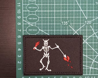 Blackbeard Pirate Tactical Patch – Skeleton With Spear and Heart