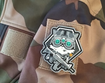 Tactical Cat 3D PVC Morale Patch - Military Style and Humor