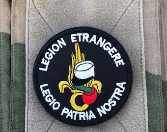 Embroidered Military Patch &quot;Foreign Legion&quot; - Official Badge with Motto &quot;Legio Patria Nostra&quot;