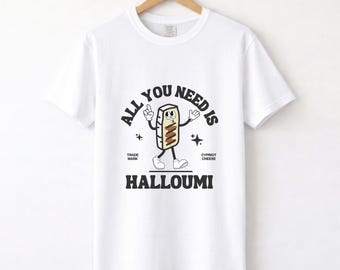 Halloumi T-Shirt: Cypriot Cheese Retro Foodie Tee