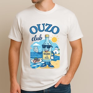 Ouzo t-shirt, Greek t-shirt, Greek alcohol T-shirt, Greece lover t-shirt, vacation to Greece, Greek aperitif  t-shirt, Cypriot t-shirt