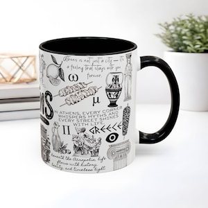 Athens Coffee Mug: Greek Mythology Design, Travel Souvenir
