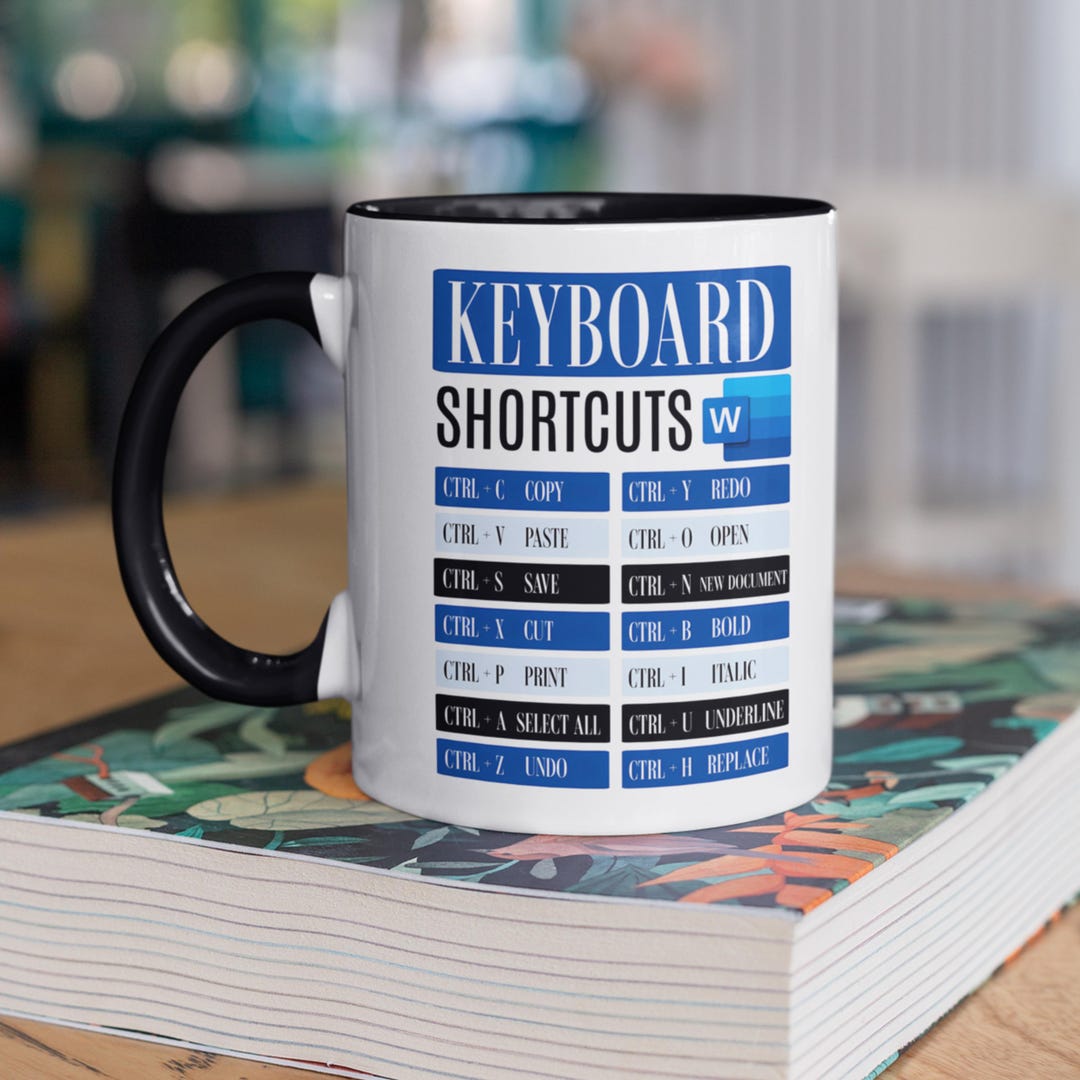 Computer Keyboard Mug Keyboard Shortcuts Coffee Mug: Office Gift, Computer Commands - Etsy