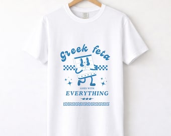 Greek Feta T-Shirt: Retro Food Lover Tee