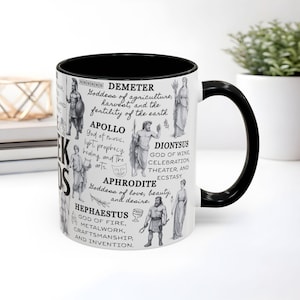 Greek Gods Diagram Mug , Mythology Coffee Mug, Greece mug, Zeus Hera Apollo Aphrodite
