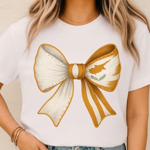 Cypriot bow t-shirt, Cyprus lovers t-shirt, Cypriot woman T-shirt, Cyprus vacation t-shirt, Cyprus flag summer t-shirt, hens Cyprus t-shirt