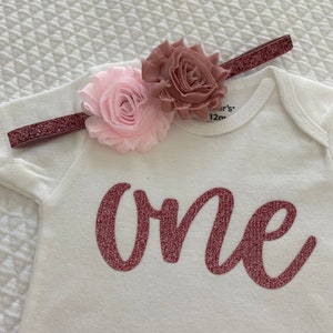 First Birthday Outfit, 1st birthday girl outfit, Cake Smash Outfit, 1st Birthday Outfit, Pink and dusty rose Gold Birthday image 8