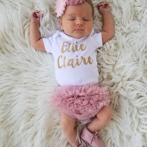 Personalized Baby Girl Coming Home Outfit Baby Girl Clothes Newborn Outfit Girl  baby outfit Summer