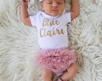 PREORDER Personalized Baby Girl Coming Home Outfit Baby Girl Clothes Newborn Outfit Girl  baby outfit Summer