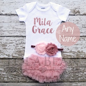 PREORDER Personalized Baby Girl Coming Home Outfit Baby Girl Clothes Hello World Newborn Outfit Girl Summer