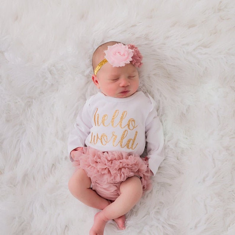 BABY GIRL Coming Home Outfit Take Home Outfit Hello Etsy
