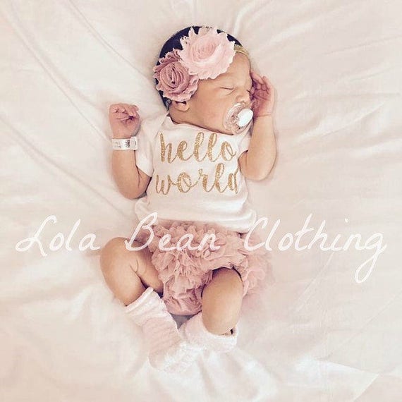 Baby Girl Coming Home Outfit Summer Baby Girl Clothes Hello World Newborn  Outfit Girl Summer -  Canada