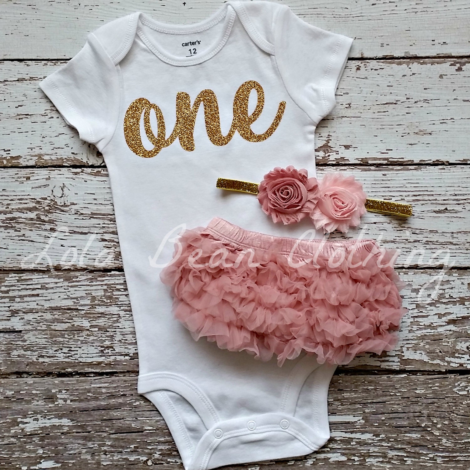 first birthday outfit Gold One bodysuit Pink And Gold bodysuit,