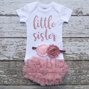 PREORDER newborn girl coming home outfit baby girl welcome home little sister spring summer