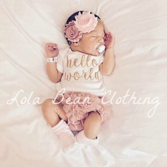 baby hello world outfit