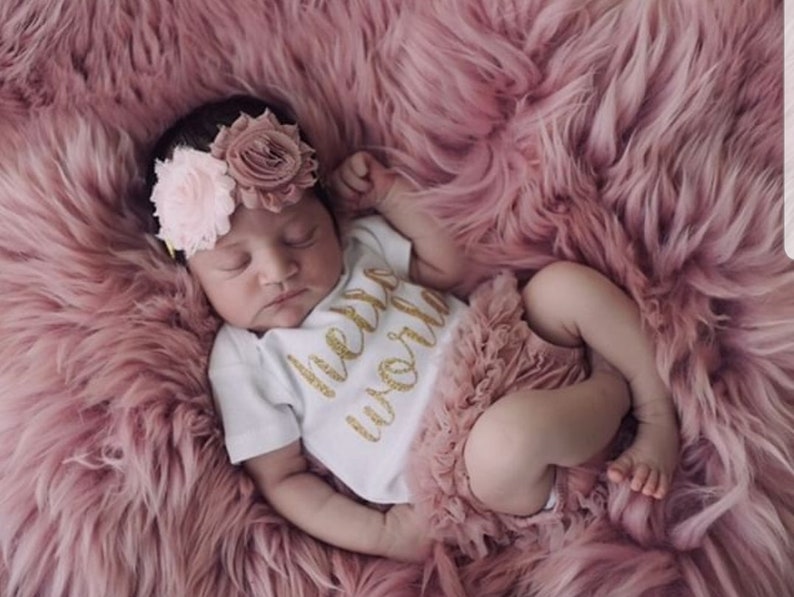 Baby Girl Coming Home Outfit Baby Girl Clothes Hello World Etsy