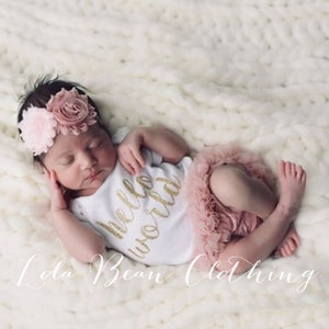 Baby Girl Coming Home Outfit Baby Girl Clothes Hello World Newborn Outfit Girl Summer image 7