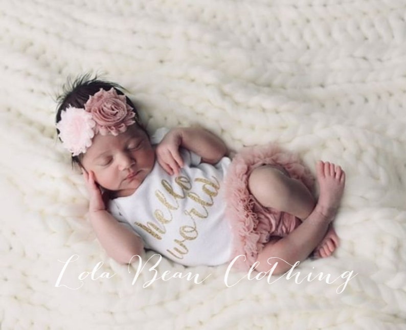 PREORDER Baby Girl Coming Home Outfit Baby Girl Clothes Hello World Newborn Outfit Girl Summer image 7