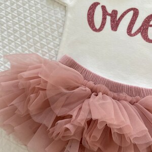 First Birthday Outfit, 1st birthday girl outfit, Cake Smash Outfit, 1st Birthday Outfit, Pink and dusty rose Gold Birthday image 3