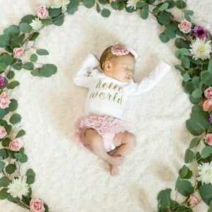 PREORDER Baby Girl Coming Home Outfit Baby Girl Clothes Hello World Newborn Outfit Girl Summer image 8