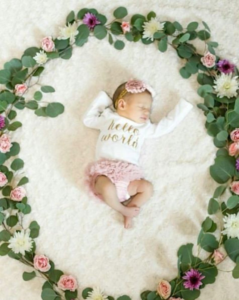 Baby Girl Coming Home Outfit Baby Girl Clothes Hello World Newborn Outfit Girl Summer image 8