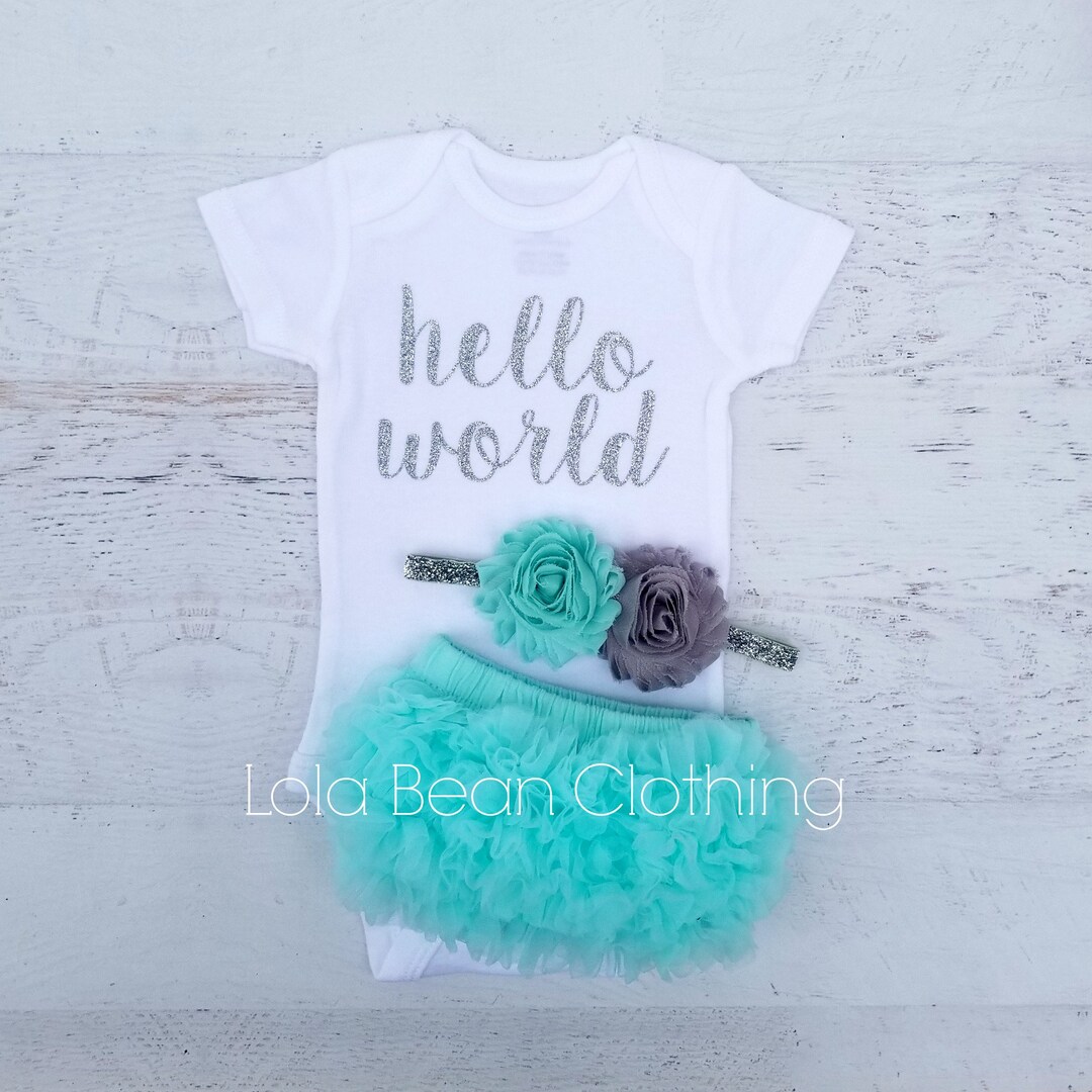 PRE-ORDER Newborn Baby Girl Coming Home Outfit Baby Girl Clothes Hello ...