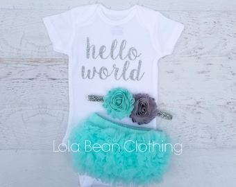 Baby Girl Coming Home Outfit Summer Baby Girl Clothes Hello World Newborn Outfit Girl Summer