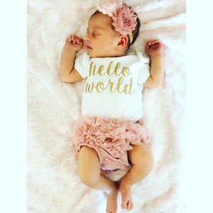 PREORDER Baby Girl Coming Home Outfit Baby Girl Clothes Hello World Newborn Outfit Girl Summer image 9