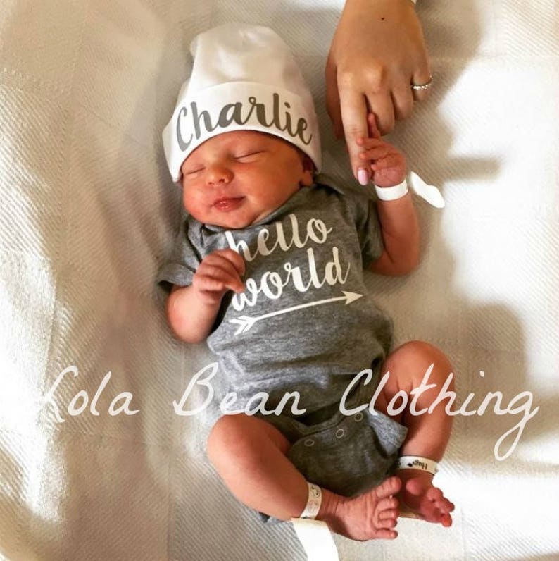 hello world newborn outfit boy