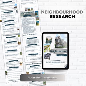 Neighbourhood Research Workbook | Real Estate New Home Questionnaire | Neighbourhood Consultation Questionnaire | Buyers Questionnaire