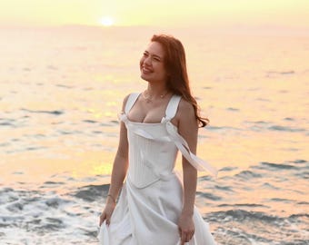 Handmade Satin Corset Top: Renaissance Bridal Bustier, Plus Size Available