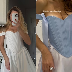 Overbust custom made corset wedding dress, plus size corset tank, Bridgerton fairy bustier top, renaissance corset belt, vintage corset top
