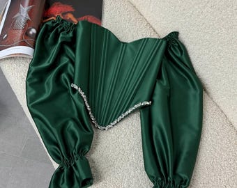 Custom Satin Corset Top: Renaissance Fairy Overbust Bustier