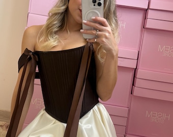Handmade Satin Corset Top: Custom Color Bridal Bustier