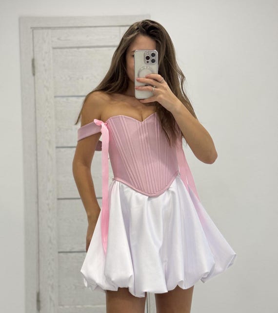 corset fairy prom dress A Line Prom Dress Blush Sweetheart Corset Floral Tiered Long Evening D –  Dreamyannie UK main image 1