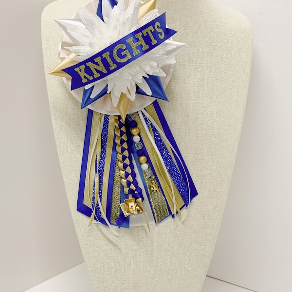 Custom School Spirit Mum Pin – Homecoming Corsage