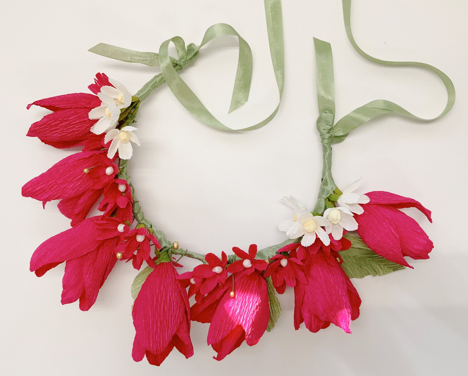 Crepe Paper Flower Crown Floral Headpiece wedding Flower Etsy