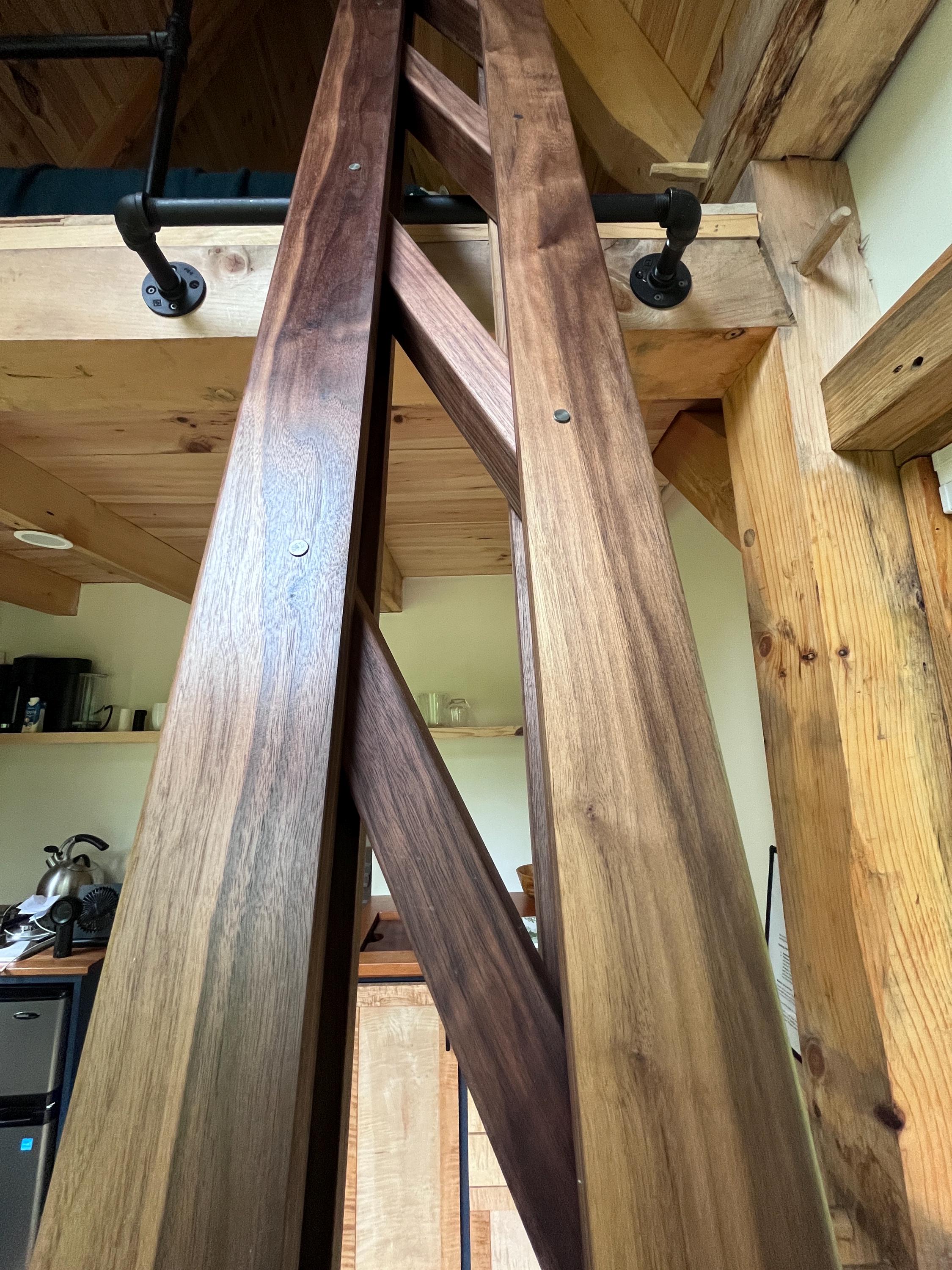 Walnut - Handmade Custom Folding Ladder - Extra Large 2” Rungs - Etsy