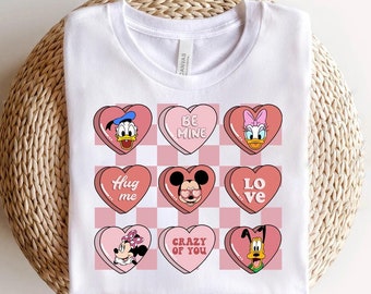Disney Hearts Valentine Shirt, Disney Valentines Sweater, Mickey and Friends Valentine T-shirt,Valentines Day Sweatshirt,Disney Lovers Shirt