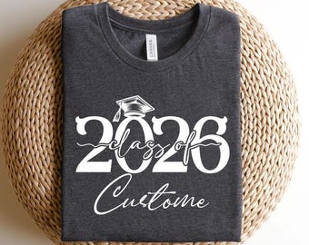 Camiseta personalizada da turma de 2026, camiseta personalizada de formatura do ensino médio, moletom personalizado com nome da turma de 2026, presente para formandos do ensino médio