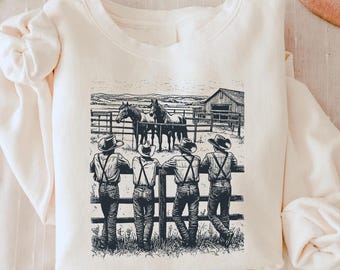 Wild West Sweatshirt, Vintage Cowboy Sweatshirt, Western Cowboy Outlaw Tee, Wild West Graphic Tee, Rustic Rodeo Aesthetic, Wild Horse Shirt