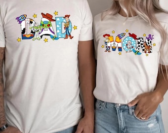 Retro Mom and Dad Disney Toy Story Shirt, New Mom Shirt,New Dad Shirt,Disney Dad Shirt,Pregnancy Announcement Shirt,Matching Mom and Dad Tee