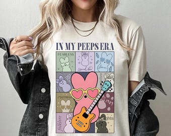 In my Peeps Era Easter Shirt, Happy Easter Shirt,Womens Easter Shirt,Cute Peeps Playing Guitar Shirt,Easter Family Shirt,Easter Matching Tee